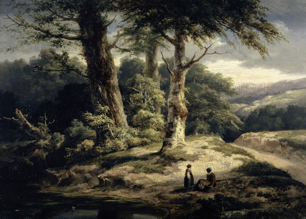 Forest landscape, 1840-1845, oil on oak wood, 39 x 53.7 cm, Alexandre Calame, Vevey 1810–1864 Menton