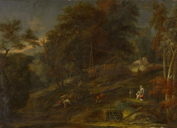 Forest Landscape with Staffage, Oil on Copper, 46.5 x 63.5 cm, Unsigned, Maximilian Joseph Schinnagl, (zugeschrieben / attributed to), Burghausen 1694/97–1761/62 Wien