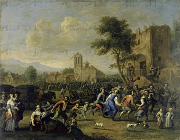 Fair, oil on copper, 38 x 48.5 cm, unmarked, Johannes Lingelbach, (zugeschrieben / attributed to), Frankfurt a. M. 1622–1674 Amsterdam