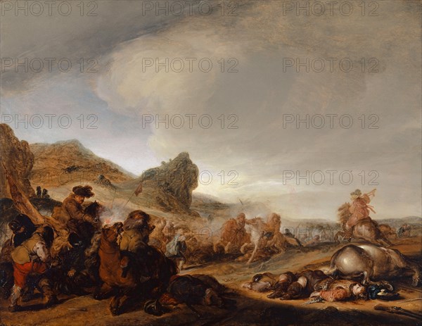 Rider Battle, oil on oak wood, 52.5 x 67 cm, unmarked, Benjamin Gerritsz. Cuyp, Dordrecht 1612–1652 Dordrecht