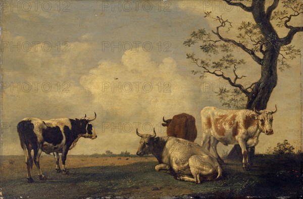 Ox in the Pasture, 1649, oil on panel, 48.1 x 73.1 cm, Unmarked, Paulus Potter, (Kopie nach / copy after), Enkhuizen 1625–1654 Amsterdam