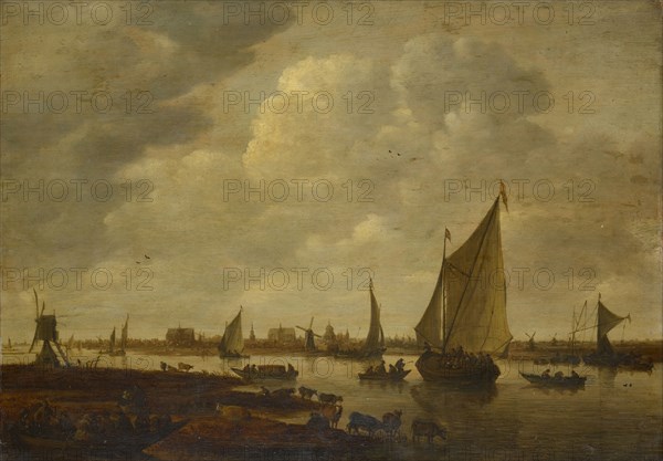 View of the town of Leiden, 2nd half of the 17th century, oil on oak wood, 65.9 x 94 cm, unmarked, Jan van Goyen, (Alte Kopie nach / old copy after), Leiden 1596–1656 Den Haag