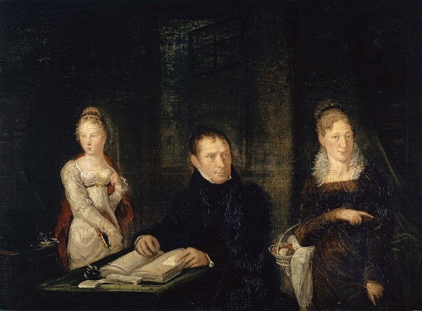 Portrait of the family of Joseph Affolter, 1816, oil on fir wood, 43.5 x 58 cm, unsigned, Josef Reinhard, Horw bei Luzern 1749–1824 Luzern