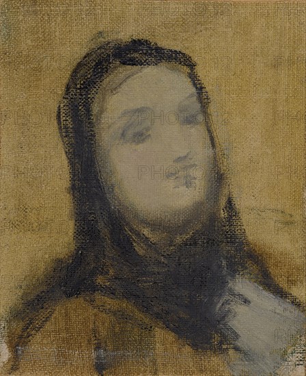 Portrait of Margaretha Antoinette Mähly-Schermar, 1865, oil on canvas, on cardboard, 13.5 x 11 cm, unmarked, Rudolf Schick, Berlin 1840–1887 Berlin