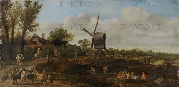 Dutch Landscape, 1625, oil on oak, 46.4 x 94.2 cm, signed lower center :, I. (?) V. GOIEN 1625, Jan van Goyen, Leiden 1596–1656 Den Haag