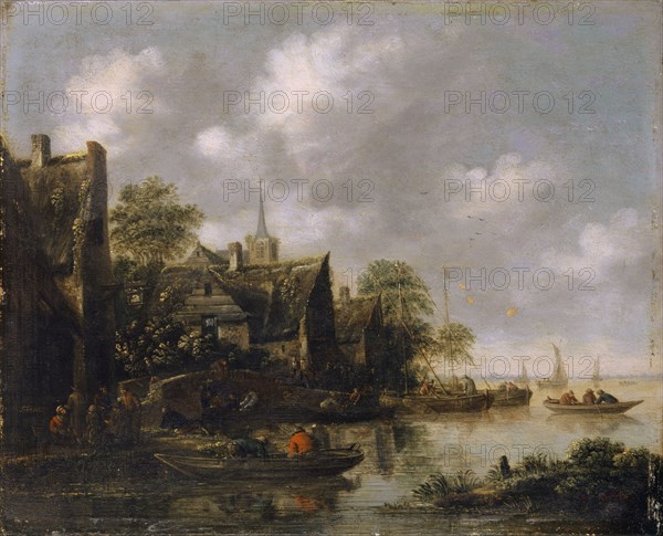 River Landscape, 1681, oil on panel, 30.5 x 37.5 cm, signed and dated lower left: THM.ANS 1681 [THM ligated], Thomas Heeremans, Haarlem 1641–1694 Haarlem