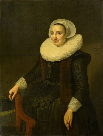 Portrait of an elderly woman, 1632, oil on oak, 113 x 86.2 cm, signed and dated halfway up the right margin: AEtatis., 50., [AE ligated], A °., J632., M., Miereveld., Michiel Jansz. van Mierevelt, Delft 1566–1641 Delft