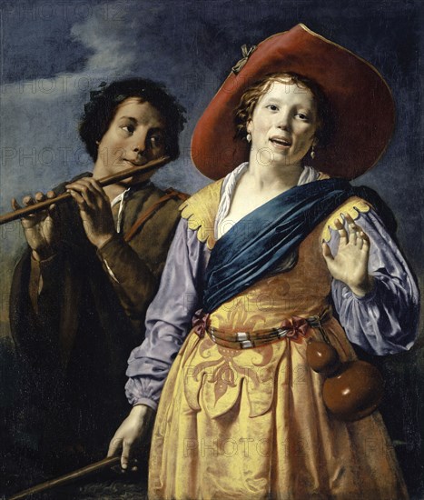 Singing Shepherdess with Shepherd, c. 1630, oil on canvas, 107.8 x 92.5 cm, unsigned, Johannes Pauwelsz. Moreelse, (zugeschrieben / attributed to), Utrecht nach 1602–1634 Utrecht
