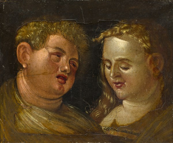 Male and Female Head, 1st Half of the 16th Century, Oil on Paper, on Wood, 18.5 x 22.4 cm, Unrecorded, Hans Baldung gen. Grien, (Schule / school), Schwäbisch Gmünd (?) 1484/85–1545 Strassburg