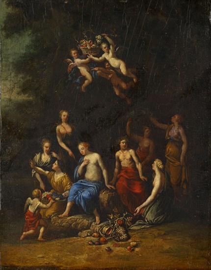 Bacchus and Pomona, oil on oak, 25.5 x 21 cm, not specified, Gérard de Lairesse, (?), Lüttich 1640–1711 Amsterdam