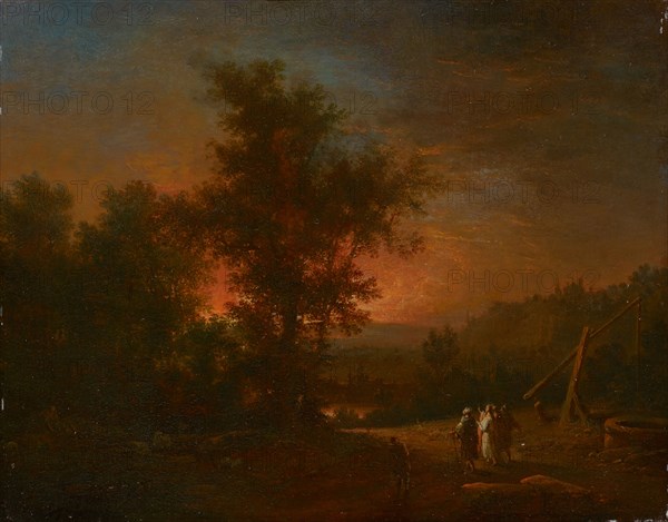 The passage to Emmaus, oil on oak, 19 x 24 cm, monogrammed lower right on the edge of the cliff: JCS, Johann Conrad Seekatz, Grünstadt 1719–1768 Darmstadt