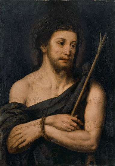 Christ as Ecce homo, oil on panel, 41 x 29 cm, not marked, Tiberius Dominikus Wocher, (?), Mimmenhausen bei Salem 1728–1799 Reute (heute Ortsteil von Bad Waldsee, Landkreis Ravensburg)