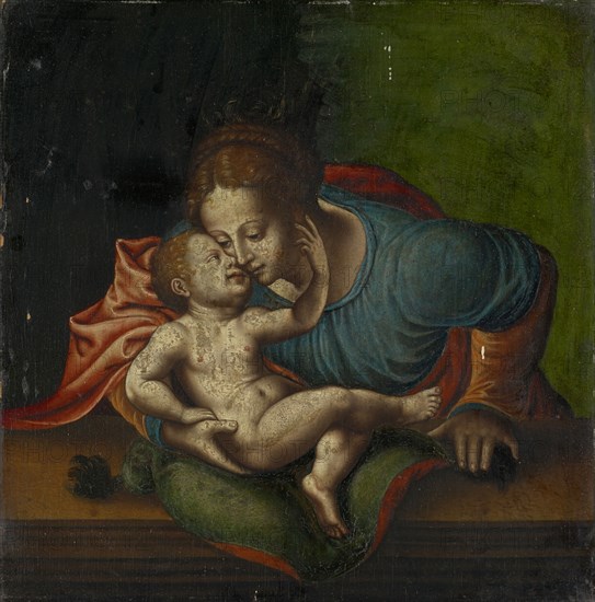 Madonna and Child, oil on oak, 33 x 32 cm, unsigned, Jan Gossaert gen. Mabuse, (Schule / school), Maubeuge (?) um 1478–1532 Antwerpen (?)