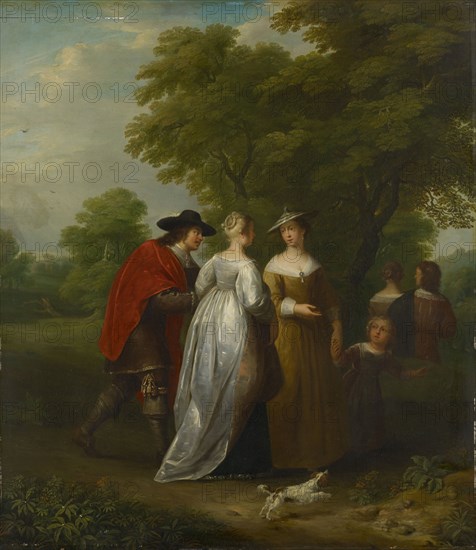 Walk, oil on panel, 58 x 51 cm, signed lower right: MiRiS F, Jan van Mieris, Leiden 1660–1690 Rom