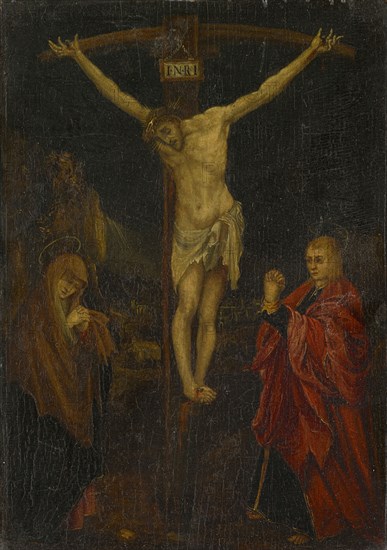 The Crucifixion of Christ, 16./17., Century, oil on panel, 29 x 20.5 cm, Not specified., Crosstitulus I • N • R • I, Matthias Grünewald, (Kopie nach / copy after), Würzburg 1480/83 – 1528 Halle an der Saale