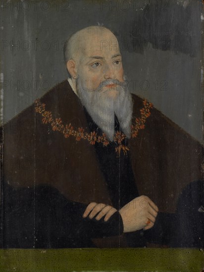 Portrait of Duke Georg of Saxony, oil on coniferous wood, 21 x 15 cm, not specified, Lucas Cranach d. Ä., (Nachahmer / imitator), Kronach 1472–1553 Weimar