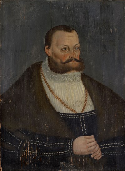 Portrait of Prince Wolfgang von Anhalt, oil on coniferous wood, 21 x 15.5 cm, unsigned, Lucas Cranach d. Ä., (Nachahmer / imitator), Kronach 1472–1553 Weimar
