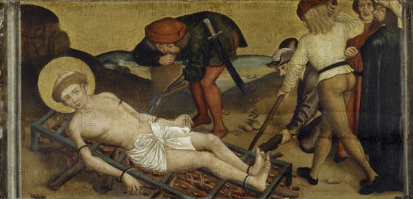 Martyrdom of St., Lawrence, c. 1500/10, oil on fir wood, 28 x 57.5 cm, unsigned, Bernhard Strigel, (Umkreis / circle), Memmingen 1460–1528 Memmingen