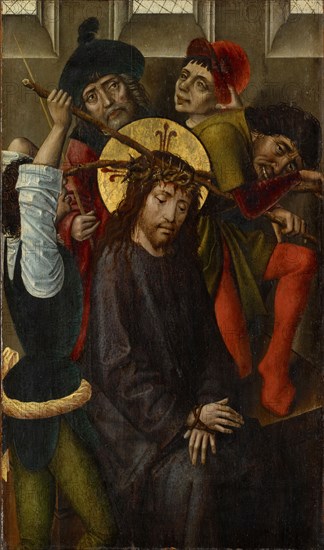 The Crown of Thorns of Christ (inside), The hl., Nicholas of Myra with the three pupils (outside), c. 1480, mixed media on oak, 57 x 34 cm, unmarked, Meister der Aarhuser Passion, (?), tätig um 1480 in Lübeck