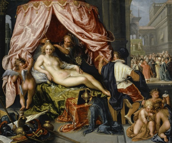 Allegory of Vanity, 1600, oil on oak, 36.4 x 43.5 cm, Signed and dated right above the three putti with the bubbles Peter Isaac f., 1600 (heavily faded), Pieter Isaacsz., Helsingør 1569–1625 Helsingør