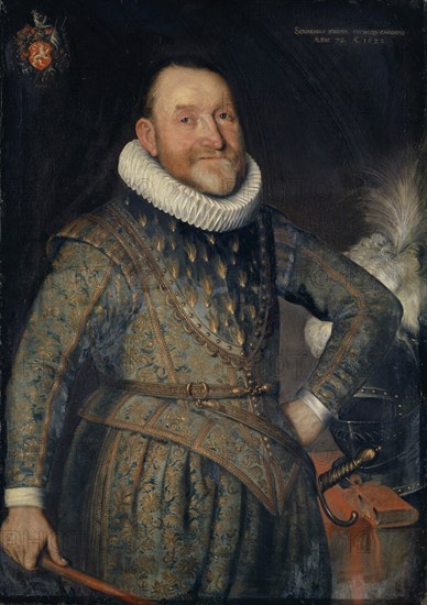 Portrait of Théodore Agrippa d'Aubigné, 1622, oil on canvas, 109.5 x 77.5 cm, Unmarked, but inscribed and dated upper right: SCRIBENDVS SCRIPSIT CECINITQVE CANENDVS, ÆTAT., 72. A °., 1,622th, Bartholomäus Sarburgh, Trier um 1590 – nach 1637 Niederlande