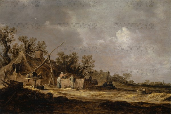 Homesteads, c. 1633/34, oil on oak, 37 x 54.6 cm, unsigned, Jan van Goyen, Leiden 1596–1656 Den Haag