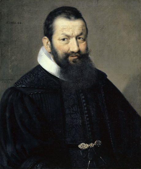 Portrait of Johann Rudolf Wettstein, 1639, oil on canvas, 67.5 x 56.5 cm, signed and dated halfway up the left: H • FECIT • ANNO 1639, top left: ÆTATIS.44., Samuel Hofmann, Sax/St. Gallen um 1595–1649 Frankfurt a. M.