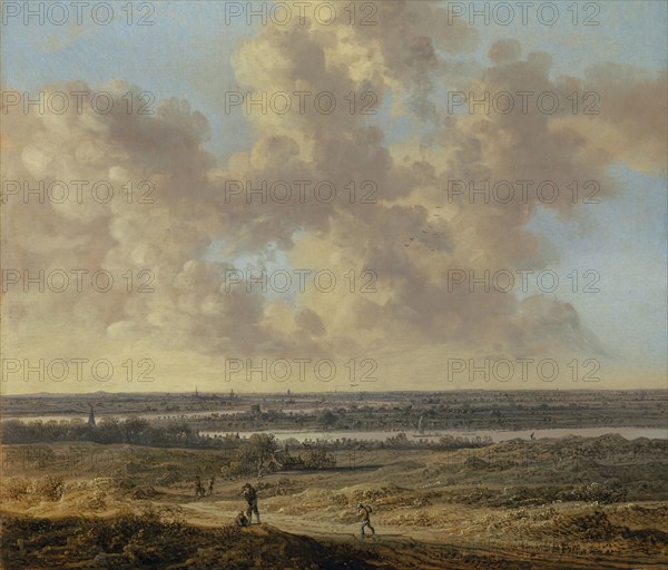 Plain with River, 1654, oil on oak, 32 x 37 cm, Signed and dated lower left in the middle: N. [AV ligated?] CROOS., 1654, Anthony Jansz. van der Croos, vielleicht Alkmaar 1606/07–1665 oder später Den Haag (?)