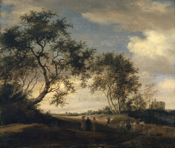 The passage to Emmaus, 1657, oil on oak wood, 52.5 x 62 cm, signed and dated lower left of the middle: S.VRVYSDAEL, 1657, Salomon van Ruysdael, Naarden b. Amsterdam 1600/03 – 1670 Haarlem