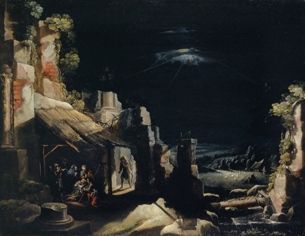 The Adoration of the Shepherds, oil on canvas, 63.5 x 82 cm, Unmarked, Frederik van Valckenborch, Antwerpen um 1566–1623 Nürnberg