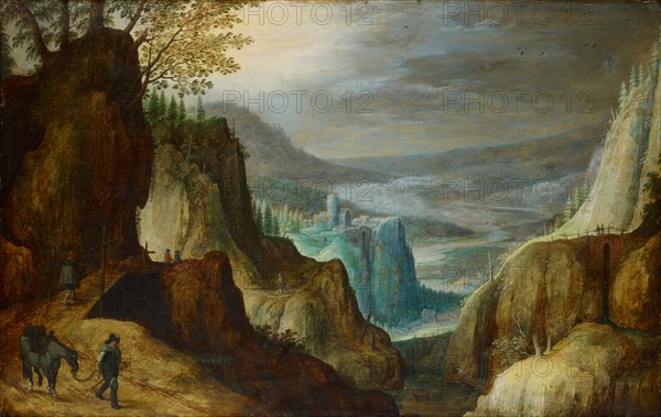 Superb Mountain Landscape, 1590-1595 (?), Oil on oak, 41.7 x 65.4 cm, not marked, Tobias Verhaecht, Antwerpen 1561–1631 Antwerpen