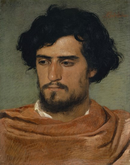 Head of a Roman, 1863, canvas, 46.5 x 36.5 cm, signed upper right in red: ABöcklin., [, Ligated, ], Arnold Böcklin, Basel 1827–1901 San Domenico