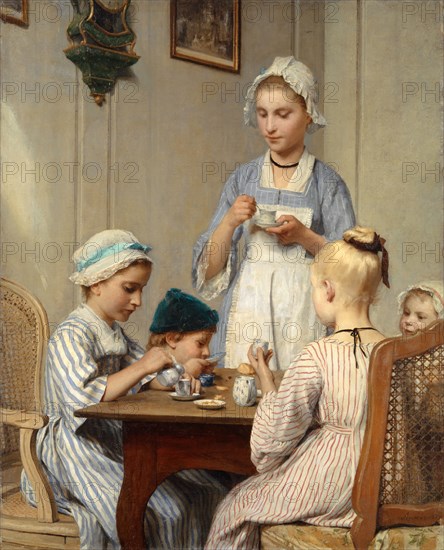 Children's Breakfast, 1879, oil on canvas, 81.2 x 65.4 cm, signed and dated lower right: Anker 1879, Albert Anker, Ins/Bern 1831–1910 Ins/Bern