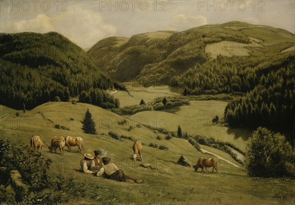 The Albtal near Sankt Blasien, 1882, oil on canvas, 60.5 x 85.4 cm, monogrammed and dated lower right: HTh 82. [HT ligated], Hans Thoma, Bernau im Schwarzwald 1839–1924 Karlsruhe