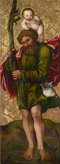 The hl., Christophorus (inside), the hl., Sebastian (outside), c. 1520/30, oil on panel (linden?), 131.5 x 49 cm, not marked, Süddeutscher Meister, 16. Jh.