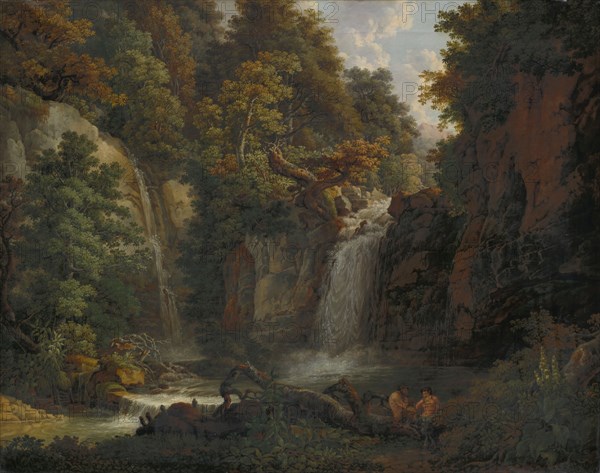 The casting in towlings with two syrinx blowing satyrs, oil on canvas, 72.3 x 93.6 cm, unmarked, Peter Birmann, Basel 1758–1844 Basel