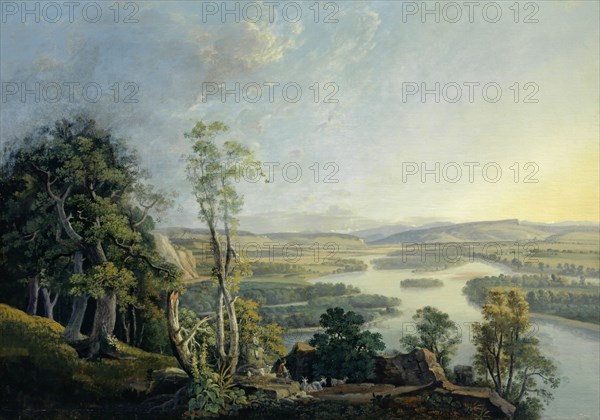 Rhine landscape near the Isteinerklotz, oil on canvas, 87.5 x 123.5 cm, not marked, Peter Birmann, Basel 1758–1844 Basel