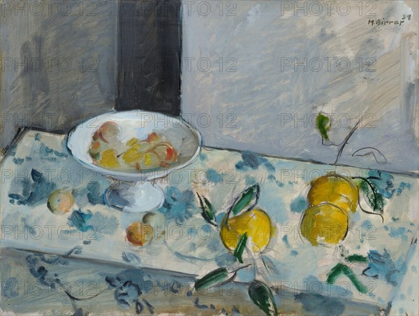 Oranges amères, 1934, oil on canvas, 46.5 x 61 cm, signed and dated upper left: M.Birrer, 34, Max Birrer, Basel 1905–1937 Collioure/Pyrénées-Orientales