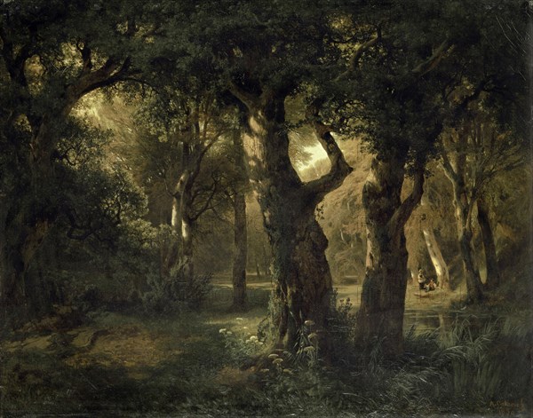 Forest Heart, 1850, oil on canvas, 43.3 x 54.2 cm, signed lower right: A. Calame fc, 1850, Alexandre Calame, Vevey 1810–1864 Menton