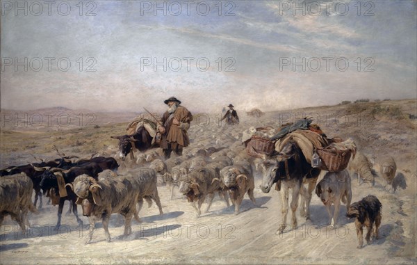 La Descente des troupeaux, 1890, oil on canvas, 124 x 200 cm, signed lower left: Eug., BURNAND, ., Eugène Burnand, Moudon 1850–1921 Paris