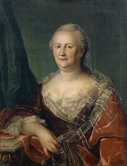Portrait of Anna Frischmann, the wife of Johann Christoph Imhof, 1755, oil on canvas, 81 x 62.5 cm, signed and dated lower right back: Handman [n], Pinx: 1755., Emanuel Handmann, Basel 1718–1781 Bern