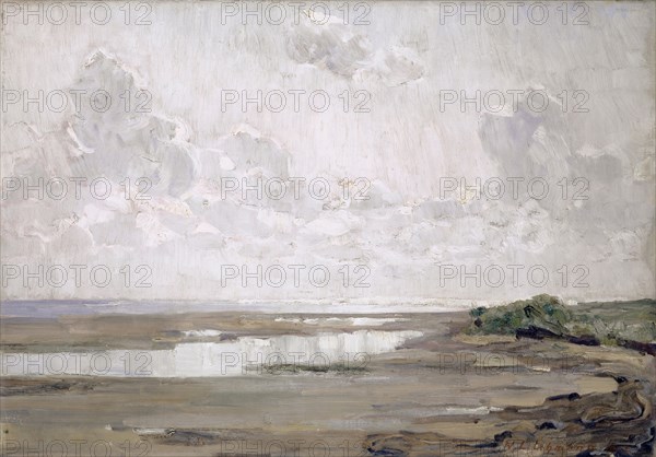 Wattenmeer, 1927, oil on canvas, 44.5 x 64 cm, signed and dated lower right with red color: W. L. Lehmann 1927, Wilhelm Ludwig Lehmann, Zürich 1861–1932 Zürich