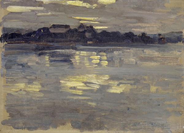 Herrenchiemsee, oil on canvas on cardboard, 26.5 x 36.5 cm, not marked, Wilhelm Ludwig Lehmann, Zürich 1861–1932 Zürich