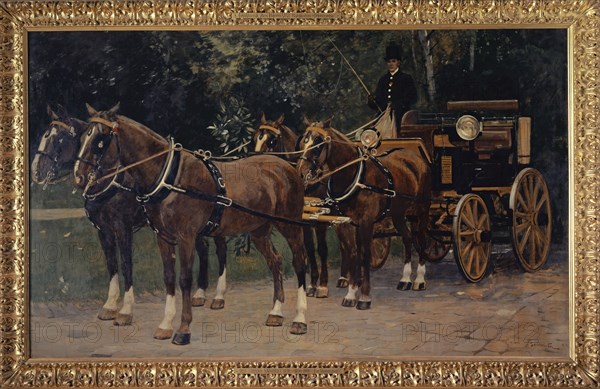 A four-in-hand, 1894, oil on canvas, 151 x 245 cm, signed and dated lower right: Hans Sandreuter 94, Hans Sandreuter, Basel 1850–1901 Riehen