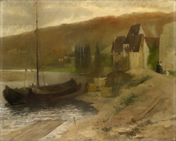 Mainlandschaft, 1872, oil on canvas, 61.5 x 76 cm, dated lower right: 1872., Fritz Schider, Salzburg 1846–1907 Basel