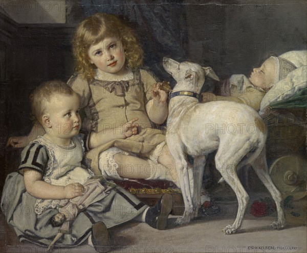 The Children of the Artist, 1871, oil on canvas, 82 x 102 cm, signed and dated lower right: E. STÜCKELBERG., MDCCCLXXI, ., Ernst Stückelberg, Basel 1831–1903 Basel
