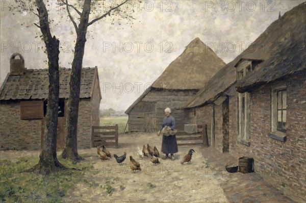 Dutch farm, oil on canvas, 120 x 162 cm, signed lower left: Stengelin, Alphonse Stengelin, Lyon 1852–1938 Satigny/Genf