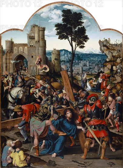 The Carrying of the Cross, c. 1530, oil on oak, 107.3 x 80 cm, unsigned, Pieter Coecke van Aelst d. Ä., Aalst 1502–1550 Brüssel