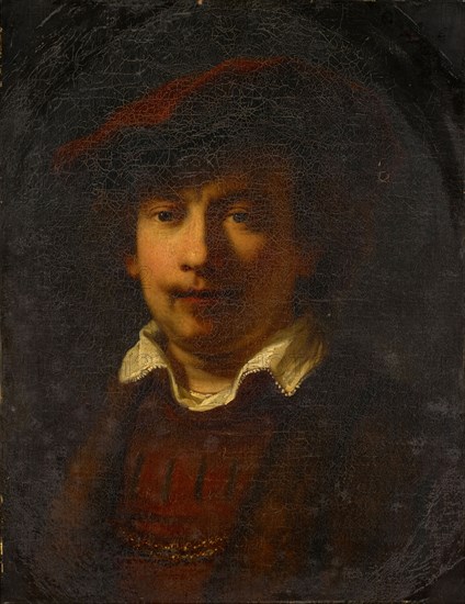 Self-portrait with Red Beret, late 18th, early 19th C., oil on canvas, 56 x 43.5 cm, unmarked, Rembrandt Harmensz. van Rijn, (Kopie nach / copy after), Leiden 1606–1669 Amsterdam