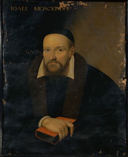 Portrait of Jean Mercier, oil on canvas, 83 x 66 cm, not specified., Above: IOAN. [NES] MERCERIVS, Schweizerischer Meister, 17. Jh.